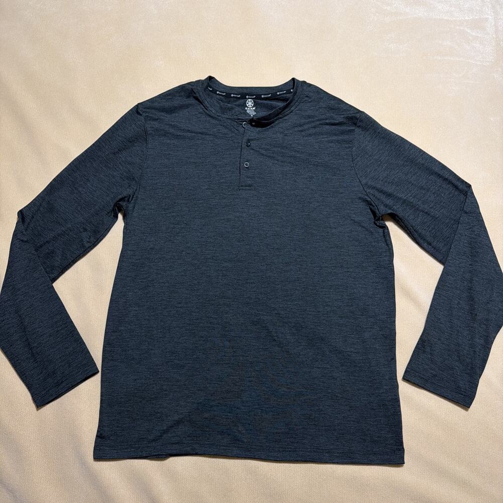 Gaiam Long Sleeve Super Soft Yoga Hiking Performance Line Henley In Men’s Size L